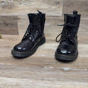 Dr. Martens Black Cosmic Glitter Combat Boot Women's Size 7